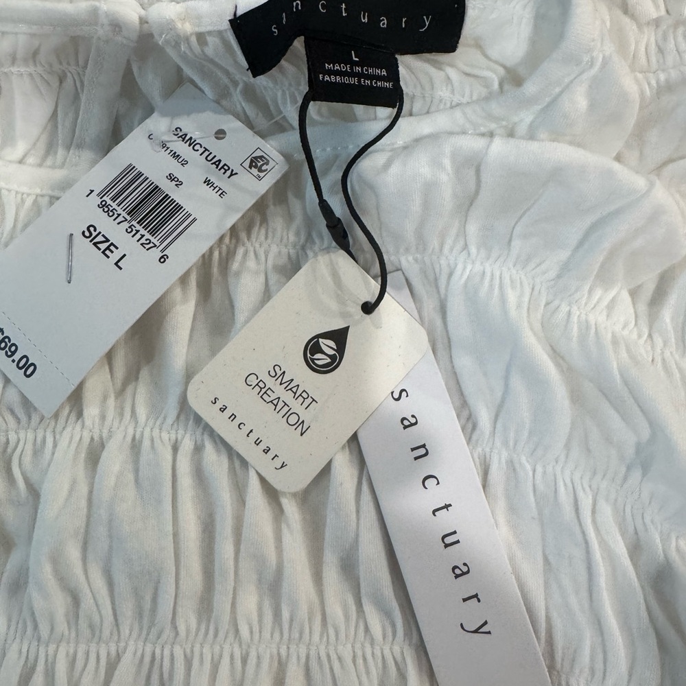 NWT Sanctuary Together Again White Top Size L - Picture 4 of 7